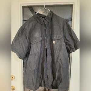 Carhartt Men's Gray Short Sleeve Rugged Loose Work Shirt To 2XL XXL
